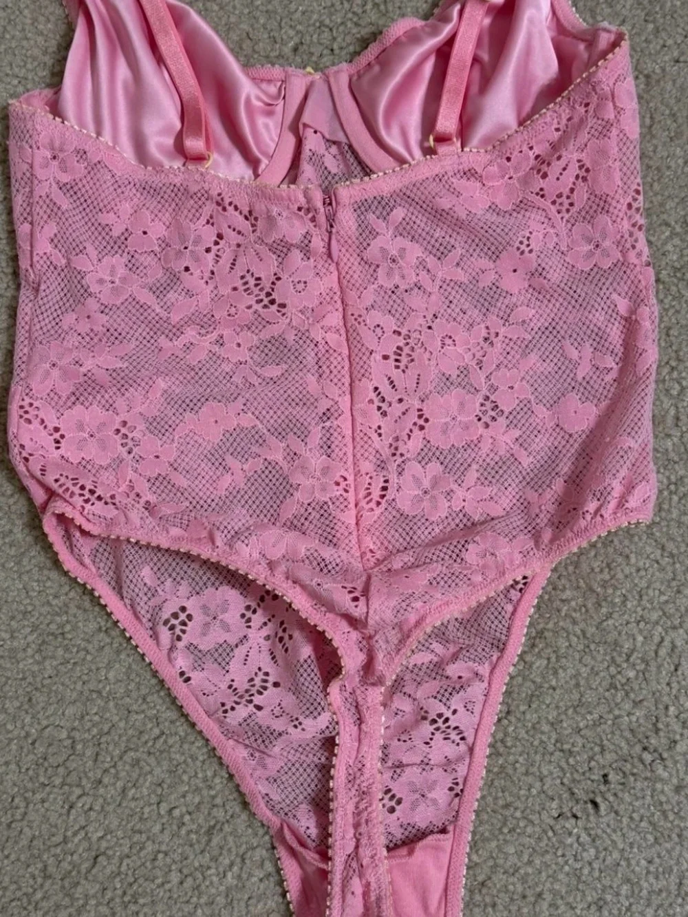 Pink Lace One-Piece Bodysuit for Kids